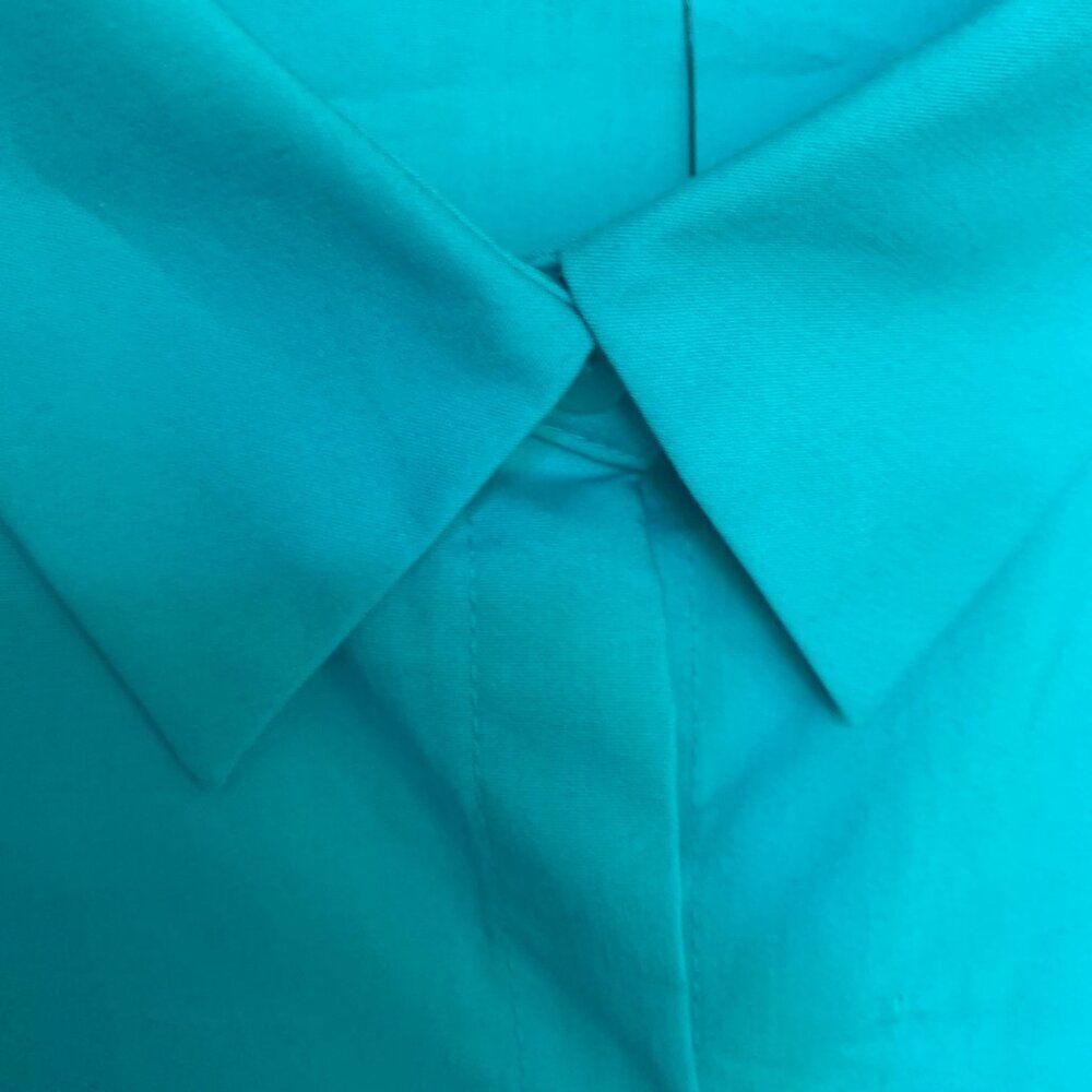 Worthington Blue Collared Spandex Stretch Button Down Shirt 3/4 Sleeve Sz 3X - Picture 10 of 13